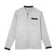 thumbnail image 6 of TOUMENY Men's Long Sleeve Shirts Casual Stand Collar Button Down Slim Fit Solid Knit Tops Business Work Soft Comfy Tee White XXXL, 6 of 6