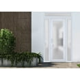 thumbnail image 2 of Front Exterior Prehung Metal-Plastic Door Frosted Glass / Manux 8102 White Silk / 2 Side and Top Window / Office Commercial and Residential Doors Entrance Patio Garage 68" x 94" Right-hand Inswing, 2 of 5