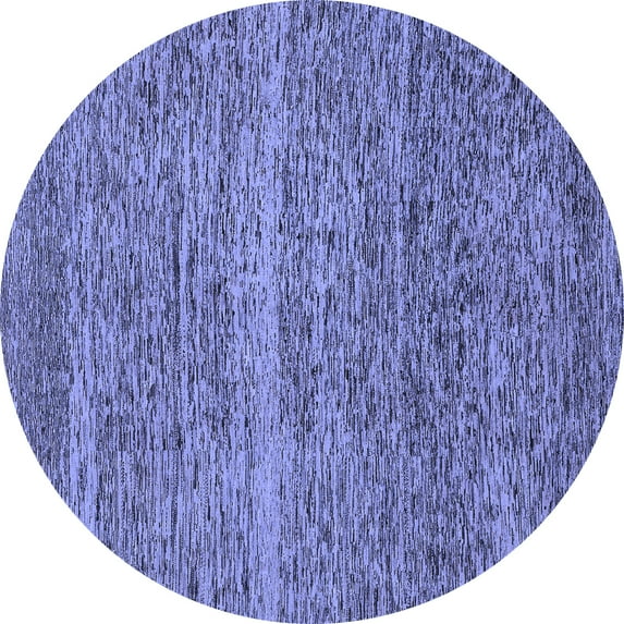 Ahgly Company Machine Washable Indoor Round Abstract Blue Modern Area Rugs, 6' Round