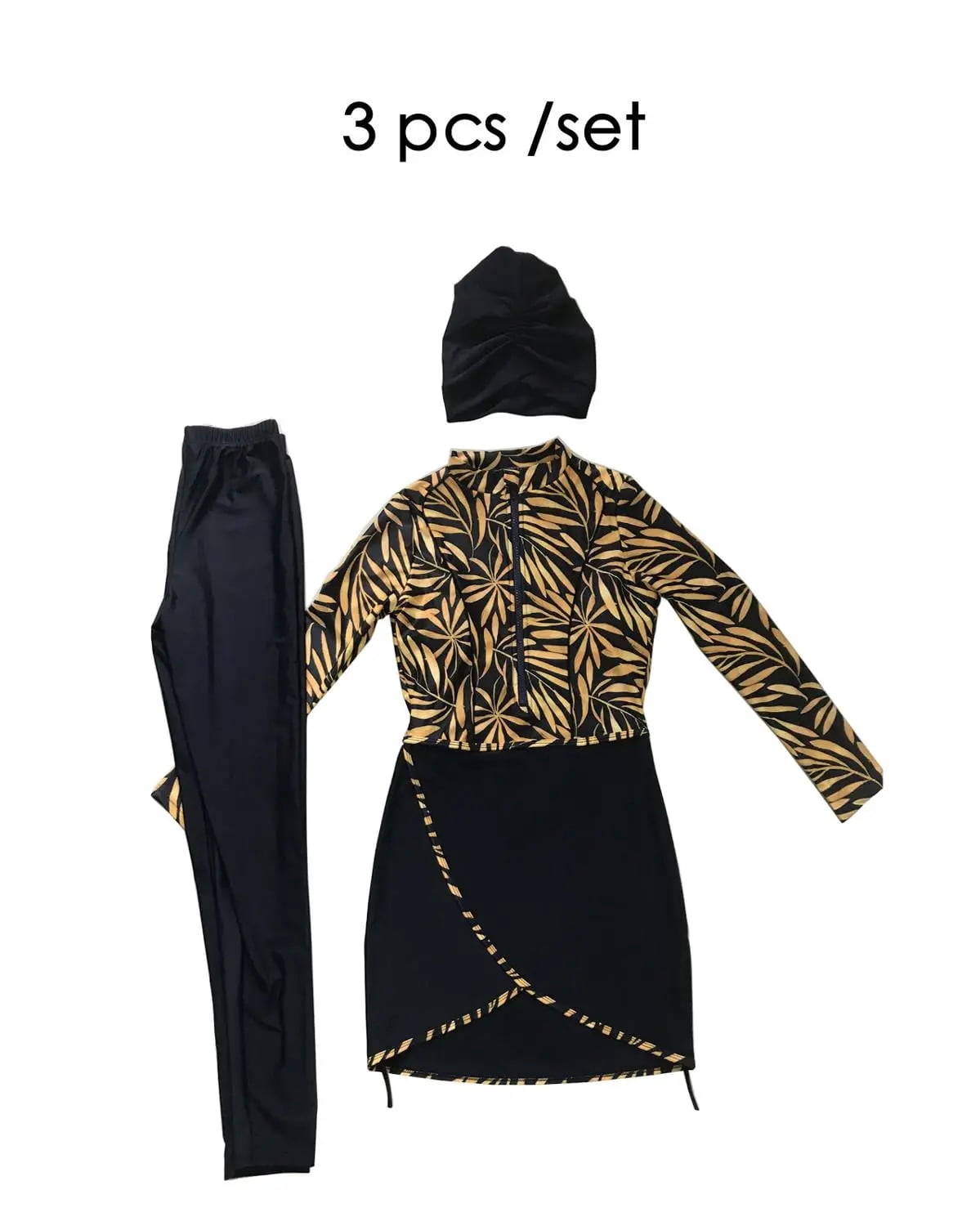 Women's Muslim Swimwear Burkini Set - Full Coverage 3-Piece Modest Swimsuits With Hijab