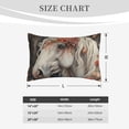 thumbnail image 4 of Gukieu Vintage Floral White Horse Print Plush Pillow Cover, Hidden Zipper Pillow Protector without Pillow Core, Suitable for Bedroom, Office, Car Decoration-20"x30", 4 of 6