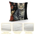 thumbnail image 4 of YINGXI Cute Cat Pillow Covers - Cat Lover Gifts for Women Cat Mom, Flannel American Shorthair Cat Pillow Cases, Cat Home Decor 12x12in, 4 of 5
