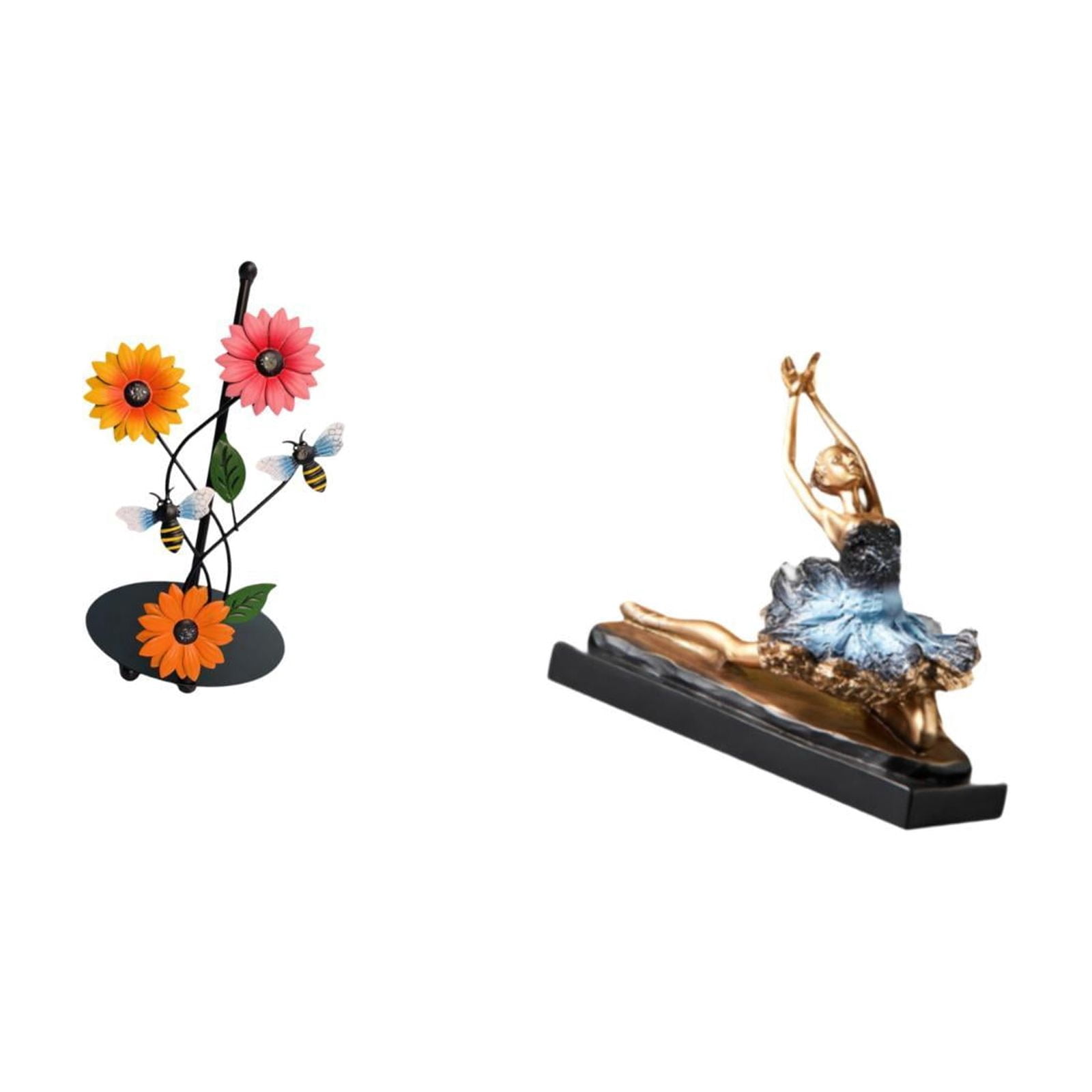 Fiocias Toilet Paper Holder with Paper Towel Holder Countertop Kitchen Roll Holders Standing Paper Towel Ballet Dancer Statue Iron Resin Material Suitable for