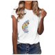 thumbnail image 2 of ICHUANYI Clearance Women's Summer Funny Feather Print Pattern Round Neck Short Sleeve T-shirt Top(Green, M) ICHUANYI WER2023081509459, 2 of 6