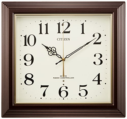 Citizen Wall Clock Radio Analog Yasaka Square Brown CITIZEN 4MY803-006 -  