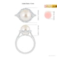 thumbnail image 5 of ANGARA South Sea Cultured Pearl Split Shank Ring with Halo in 14K White Gold for Women | June Birthstone, Birthday, Anniversary, Jewelry Gift for Women | Pearl Ring, 5 of 8