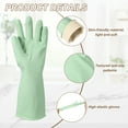 thumbnail image 3 of Uxcell Rubber Cleaning Gloves, Reusable Household Dishwashing Long Rubber Gloves with Non-slip Grip for Washing Dishes Kitchen and Bathroom Cleaning, Medium, Light Green, 3 of 7