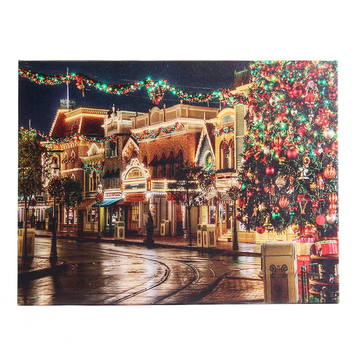 Easyinsmile Pretty Scenery Wall Pictures Paintings with LED Light Battery Powered Holiday Christmas Decorations 12 x 16