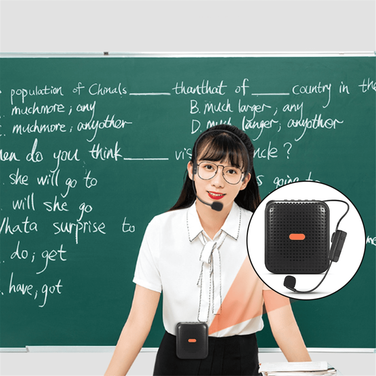 E377 Pro Mini Wireless Classroom Amplifier Multi-Function Portable Voice for Teacher Taining Tour Guide,1 * Wireless Amplifier 1 * Charging Cable 1 * Wireless Headset,Black