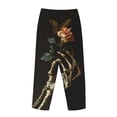 thumbnail image 3 of Lsque Skeleton Hand Rose Butterfly Print Women's Pajama Pants, Lounge Pant - Comfortable Home Wear,Elastic Waistband, Stylish Design-XX-Large, 3 of 9
