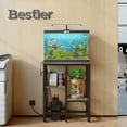 thumbnail image 5 of Bestier 10 Gallon Fish Aquarium Tank Stand with Power Outlets, 3-Tier Heavy Duty Metal Reptile Stand Reversible Storage Shelf, 5 of 9
