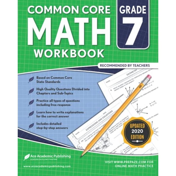 Pre-Owned 7th Grade Math Workbook: Common Core Math Workbook Paperback