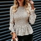 thumbnail image 1 of Top tipo túnica con puños ahumados, Top tipo túnica para mujer, Blusa informal plisada acampanada, Top tipo túnica informal para mujer, compacto y ligero, 1 of 7