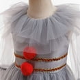 thumbnail image 5 of Kid Scary Clown White killer Costume Halloween Cosplay Dress, 5 of 7