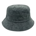 thumbnail image 2 of UTSJKR Everyday Corduroy Bucket Hat Unisex Trendy Soft Warm Lightweight Outdoor Fisherman Fun Vacation Getaway Dark Gray, 2 of 2