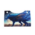 thumbnail image 2 of Sikiie Moonlit Blue Wolf Leather Tissue Box Cover Rectangle, Long Tissue Box Cover, Tissue Box Holder, Tissue Holder for Bathroom, 2 of 7