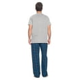 thumbnail image 4 of Ashford & Brooks Men's Woven Short Sleeve Jersey Top & Pajama Pants Set, Black/Blue/Plaid, S, 4 of 5