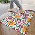 thumbnail image 4 of Yellow Ethnic Floral Pattern Door Rugs,Washable Non Slip Door Mats Indoor,Decorative Door Mats,Entry Mat Indoor for Entrance,Bedroom,Kitchen,Bathroom,17"x30", 4 of 6