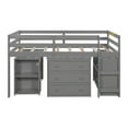 thumbnail image 3 of Loft Storage Bed with Spacious Storage Shelves Cabinet and Rolling Portable Desk Multiple Finishes, 3 of 7