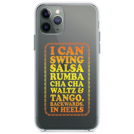 DistinctInk Clear Hybrid Case for Apple iPhone 12 (6.1 Screen) - Swing Salsa Rumba Cha Cha Waltz in Heels - Shockproof Protection