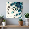 thumbnail image 6 of Peacock Feather Wooden Wall Clock Silent Non Ticking, Teal Ethnic Rustic Farmhouse Elegant Square Wall Clocks Battery Operated, Decor Clock for Home Office, Living Room, Kitchen, 12 Inch, 6 of 9