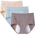 thumbnail image 1 of 3 Pcs Culottes Menstruelles Étanches pour Femmes Culottes Menstruelles en Coton, 1 of 5