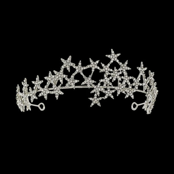 Zhuge Tiara de boda para novia, diadema de princesa, corona nupcial, joyería para el cabello con diamantes de imitación de cristal, decoración para novia, cumpleaños, graduación, boda (C)