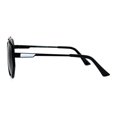 thumbnail image 3 of Art Deco Nouveau Funky Futuristic Racer Double Rim Sunglasses Solid Black, 3 of 4