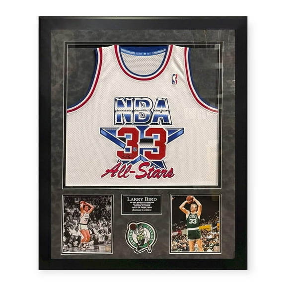 Larry Bird Boston Celtics Autographed NBA All Stars Jersey Framed to 32x40 Bird Holo