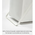 thumbnail image 6 of Yamazaki Home Laundry Hamper with Cotton Liner - Two Sizes, White, Steel + Cotton, Large, 20 gallons, 75 liters, Collapsible, Handles, Machine Washable, Removable Liner, No Assembly, 6 of 7