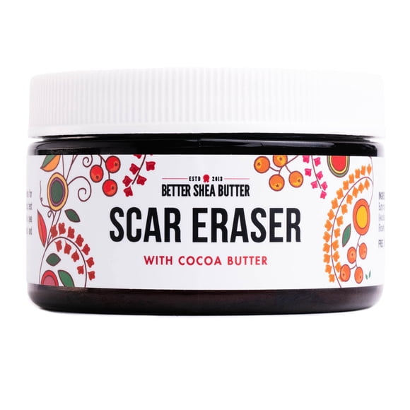 Bálsamo borrador de cicatrices de manteca de karité Better - Crema de manteca de cacao para estrías y manchas oscuras quema cicatrices viejas - Cicatrices de acné - Diseñado con cero ingredientes sint