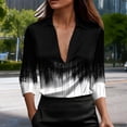 thumbnail image 1 of TaTaai Women's Fashion Spring/Summer Fashion Printed 3/4/7 Sleeve Collar Deep V-neck Top Gift, 1 of 6