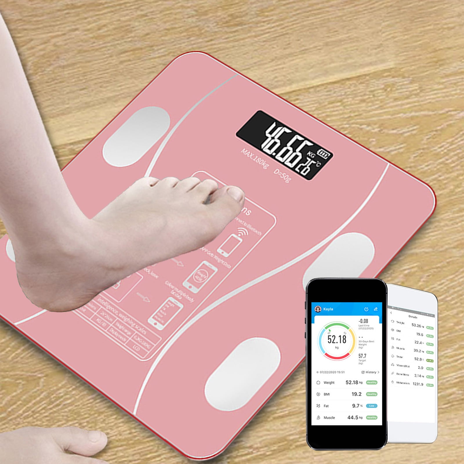 Qholemyo Digital Body Weight Scale Body Fat Scale Bathroom Scale Precise Weighing Scale For Daily Home Health Check