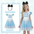 thumbnail image 3 of Benylion Toddler Alice Girls Princess Dresses Birthday Party Halloween Costume Dress Up Blue Cosplay Outfit with Bow Headband 7-8 Years, 3 of 7