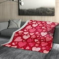 thumbnail image 2 of Valentines Heart Blanket Soft Flannel Lightweight Valentine Pink Love Hearts Throw Blanket Cozy Warm Blankets All Seasons Living Room Decor for Kids Adults Use On Sofa Couch Bed Office 40x50 inch, 2 of 6