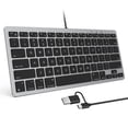 thumbnail image 1 of Teclado OMOTON con cable para Mac con doble interfaz gris, 1 of 9