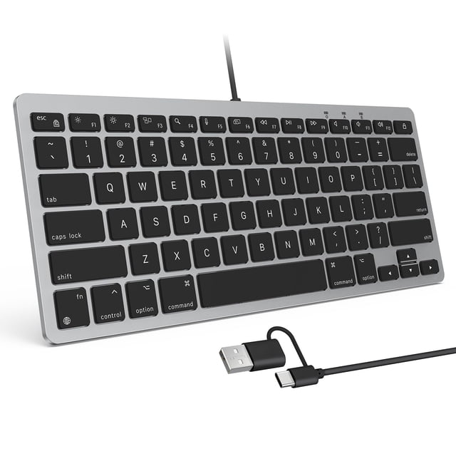Teclado OMOTON con cable para Mac con doble interfaz gris