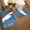 thumbnail image 2 of Yiaed Shark With Sunglasses and Lobste Print Bathroom Mat Set 2 Pieces Mat Anti-Skid Pad Ultra Soft and Absorbent Bathroom Bath Mat Contour Bath Rugs for Toilet Base, 2 of 6