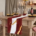 thumbnail image 2 of Red Marble 70 Inch Table Runner, Luxury Gold White Abstract Cracks Artwork Farmhouse Dresser Scarf Cotton & Linen Tablerunner for Dining/Kitchen Island/Holiday Party Décor 13" x 70", 2 of 9