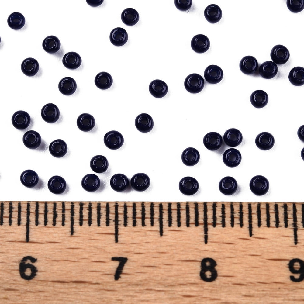 11/0 Grade A Round Glass Seed Beads Baking Paint Dark Blue 2.3x1.5mm Hole: 1mm about 48500pcs/pound