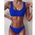 thumbnail image 2 of Gibobby Trajes de Natación para Mujer Women Solid Color Sexy Push-Up Padded Bra Bikini Set Swimsuit Swimwear(Azul,M), 2 of 2