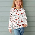 thumbnail image 5 of Spazoro Kids Girls Pullover Shirts Tee, Valentine's Day Heart Prints Spring and Summer Round Neck Fashion Long Sleeve Casual Tops for Child Girls White Size 5 T, 5 of 8