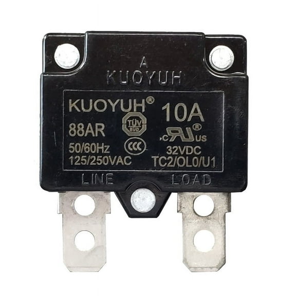 10A Circuit Breaker - KUOYUH 10 Amp 88AR Series Automatic-Reset Thermal Circuit Breaker