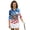 American Flag Eagle Print, variant on HUIACONG Sea Turtle Womens 3/4 Sleeve Golf Shirts, Quarter Zip Athletic Tops with Zipper for Women Tennis and Workout