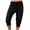 Black, variant on Women's Soild Color Harem Cropped Pants with Pleated Waist, Loose Fit Yoga Lounge Pants, Soft Cropped Joggers for Fitness, Workout, and Casual Wear Black L