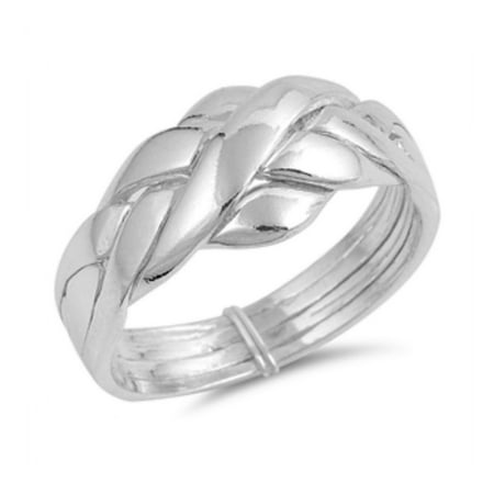 Sterling Silver Puzzle Ring - 925 Sterling Silver Puzzle Ring