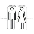 thumbnail image 2 of Black Acrylic Toilet Door Signs Self Adhesive Unisex WC Signage for Office Hotel Doors 2pcs, 2 of 8