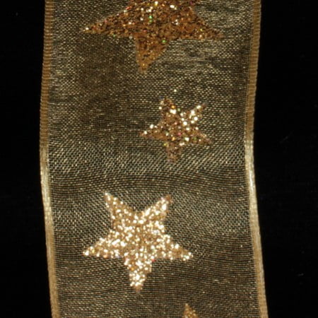 The Ribbon People Gold and Silver Star Wired Craft Ribbon 1.5" x 27 Yards