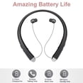 thumbnail image 5 of Wireless Neckband Sport Headphones, in-Ear Waterproof Noise Cancelling Headsets, Retractable Stereo Bluetooth Earbuds [Black], 5 of 9
