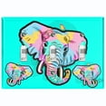 thumbnail image 1 of Metal Light Switch Plate Outlet Cover (Elephant Teal - Triple Toggle), 1 of 2